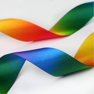 Nastro a tocco morbido Nastro a faccia singola Nastro a faccia doppia Rainbow Satin Nastro grosso