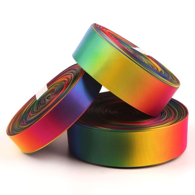 Nastro a tocco morbido Nastro a faccia singola Nastro a faccia doppia Rainbow Satin Nastro grosso