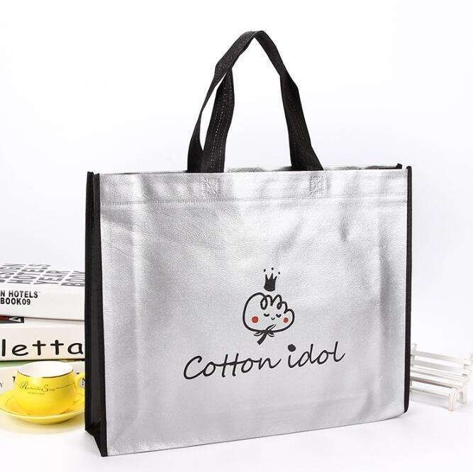 Borsa in tessuto non tessuto con stampa personalizzata del logo con film metallico a laser Borsa per sciarpe Sciarpe