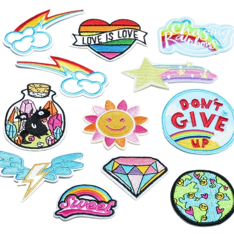 Patch di ricamo su ferro personalizzato Patch ricamati a chenille Patch ricamati a tessuto 3D Tipo tela