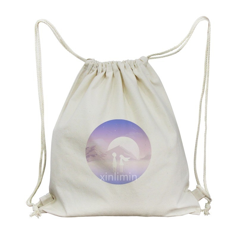 Logo personalizzato Borsa di cotone organico Tote Borsa di tela di cotone riciclata Borsa a corda