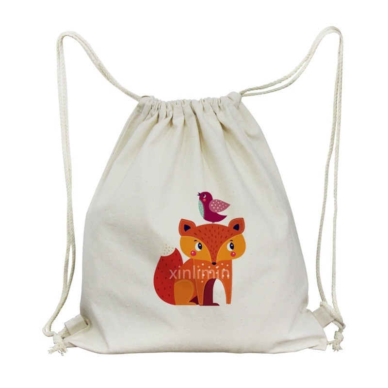 Logo personalizzato Logo riutilizzabile di cotone tela a corda sacchetto da shopping per Eco-friendly