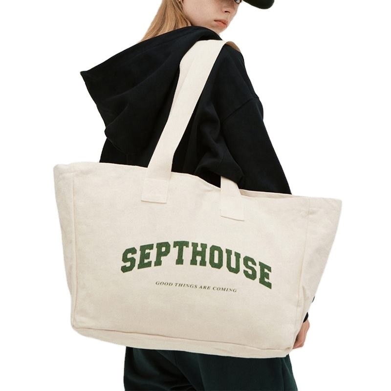 Mostra Logo personalizzato Stampato Borsa di cotone su tela per stile di vita attivo