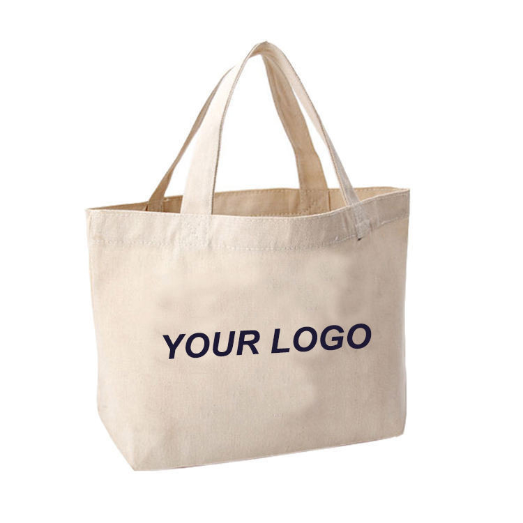Acquisti di cotone al 100% Logo stampato su misura Pallade Canvas Tote Bag per acquisti commerciali