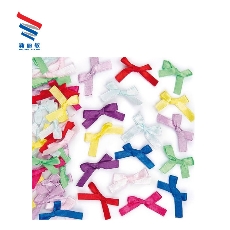 100% poliestere pre-fatto Mini Satin Ribbon Bow per biancheria intima personalizzabile e OEM benvenuto