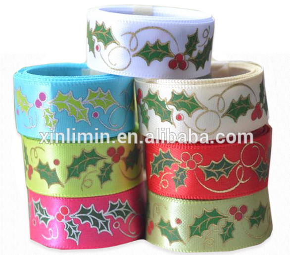 Colore massello personalizzato su schermo di seta stampato con logo imballaggio regalo doppio volto nastro satinato