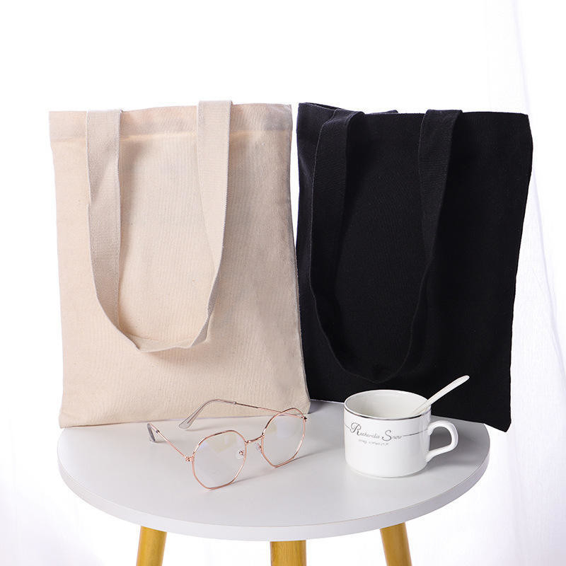 Promozione Logo personalizzato Borse da shopping in cotone stampate in colore personalizzato e logo personalizzato