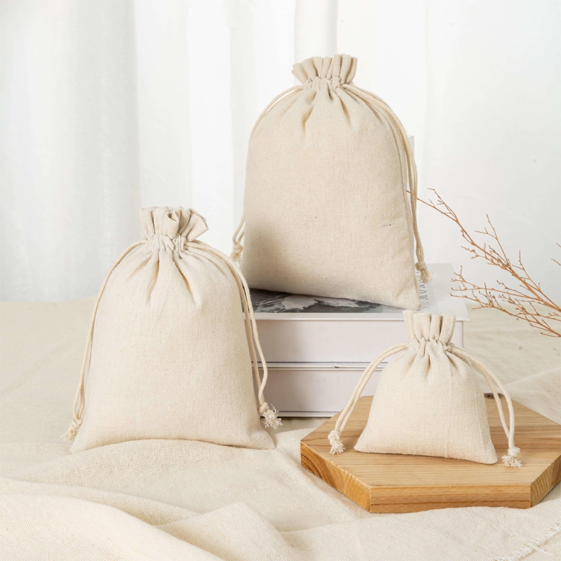 Logo personalizzato Eco-friendly Luxury Soft Cotton Bag per l'organizzazione di gioielli durevoli
